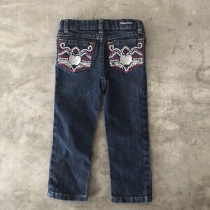 Y2K Apple Bottom Jeans Toddler Girls 2T Sequins Embroidered Adjustable Waist